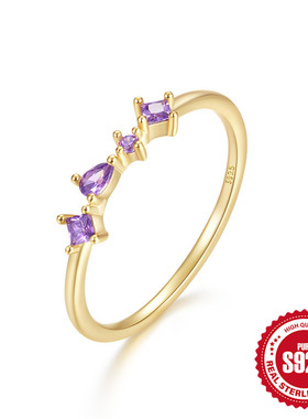 新款S925纯银镶钻细戒指戒子韩版气质高级感时尚网红热销戒指指环