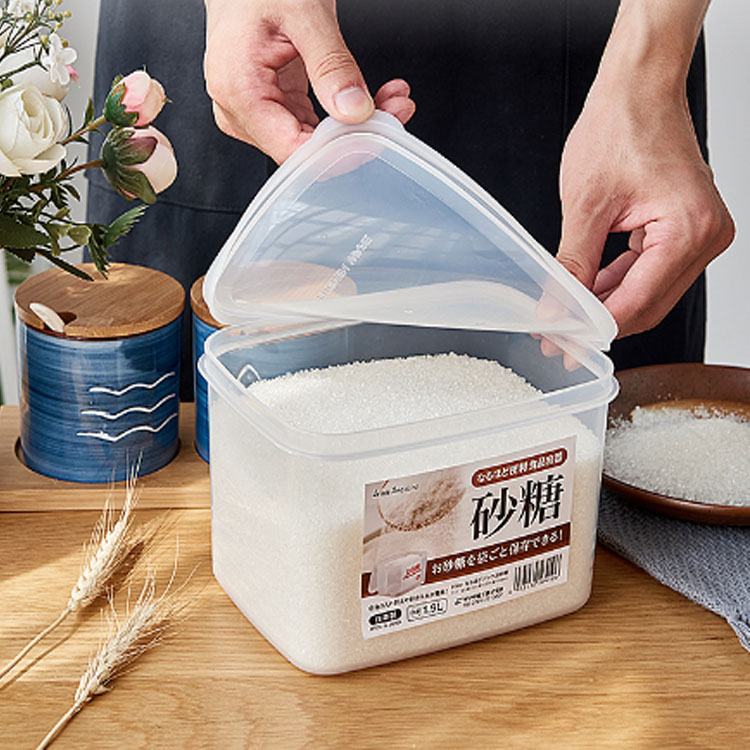 砂糖罐方形日本塑料密封罐sanada