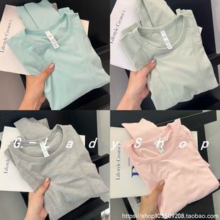 经典基础款 无缝圆领长袖修身T恤 跑步健身运动上衣