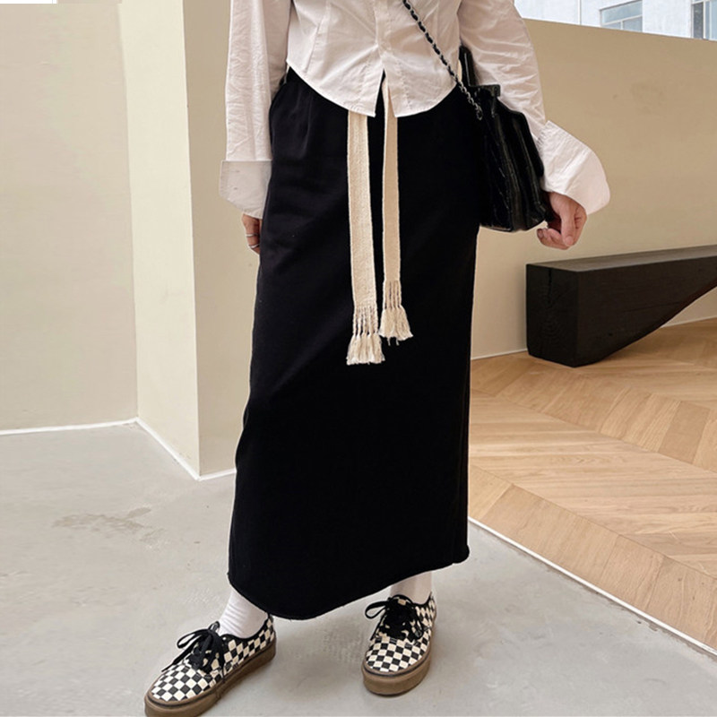 中长款直筒裙韩版卫衣遮肉半身裙