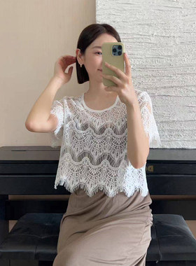 性感蕾丝上衣罩衫镂空蕾丝衫