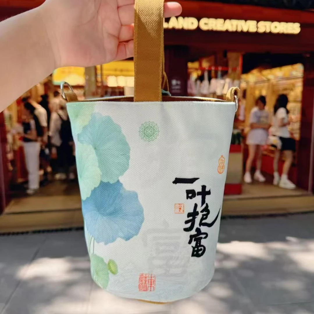 杭州灵隐钱袋子一叶抱富布袋