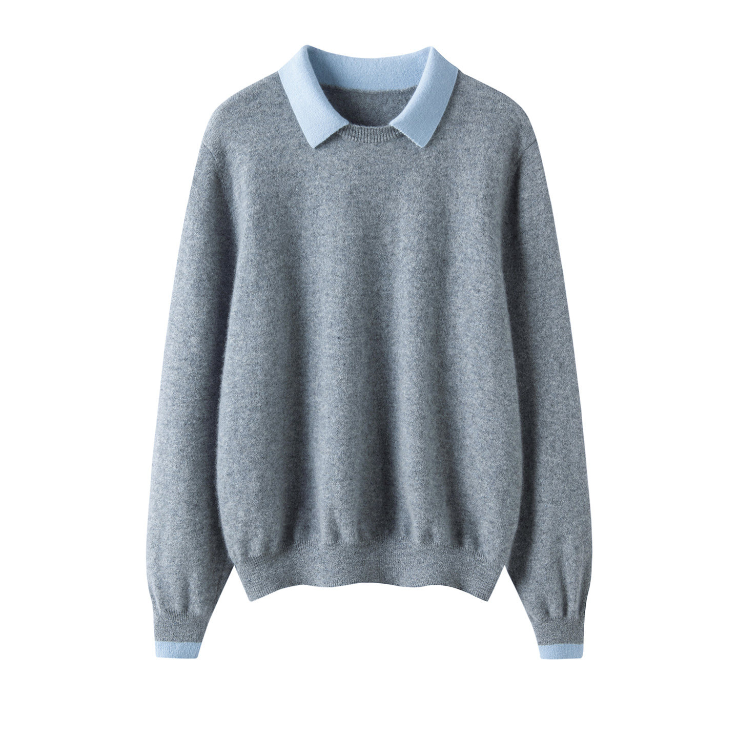 baby小山羊绒康赛妮撞色POLO领女宽松百搭套头针织毛衣慵懒风上衣,女装/女士精品,羊绒衫,淘宝优惠券,粉丝福利购,淘宝优惠卷