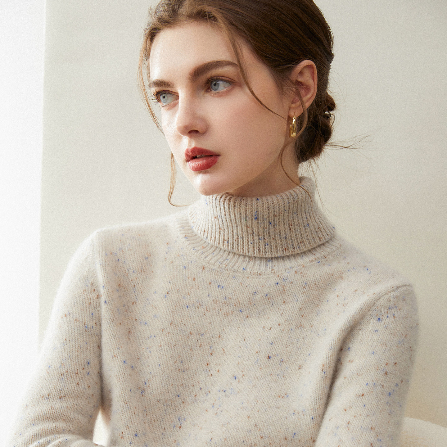 康赛妮~七针双股正肩秋冬纯山羊绒衫女高翻领针织打底衫毛衣内搭,女装/女士精品,羊绒衫,淘宝优惠券,粉丝福利购,淘宝优惠卷