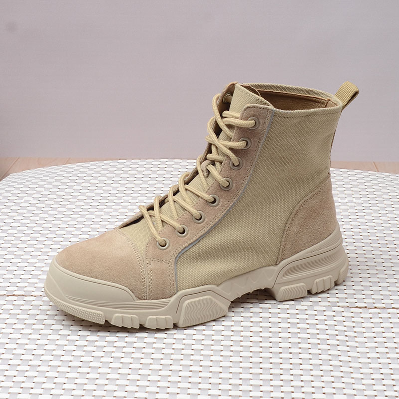 马丁靴英伦帆布厚底短靴户外女靴