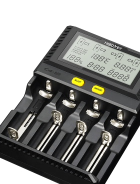 MiBOXER C4-12A液晶智能高速AA18650电池充电器3A快充电流