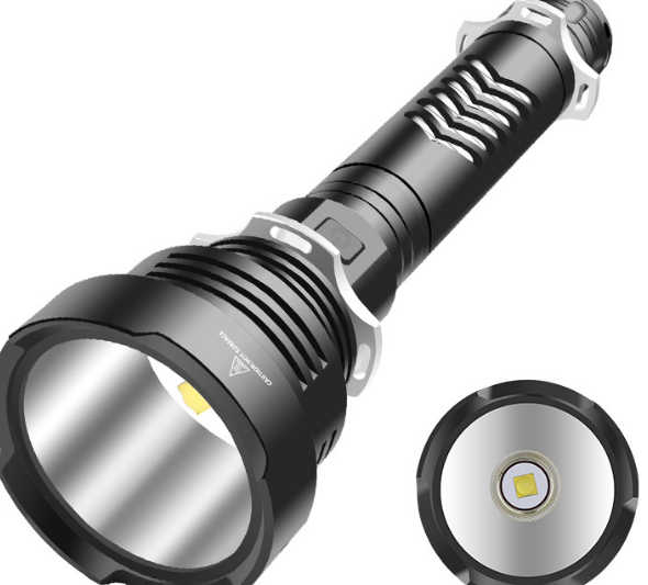 LED P90强光手电筒 输入输出带电量显示 远射定焦