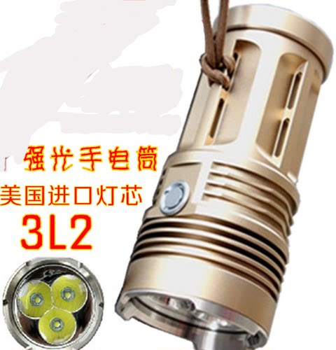 t6强光手电筒小钢炮野外防水l2