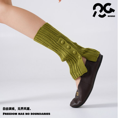 叠穿袜套堆堆袜子女秋冬纽扣针织腿套修饰腿型瑜伽y2k普拉提开叉