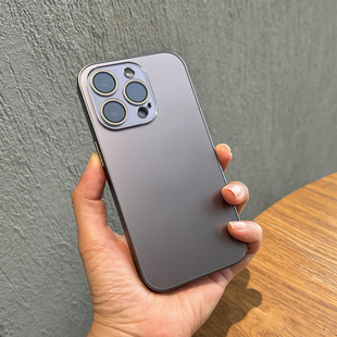 紫砂红钛金灰适用iphone15Promax手机壳苹果14自带镜头膜13全包高级12防摔