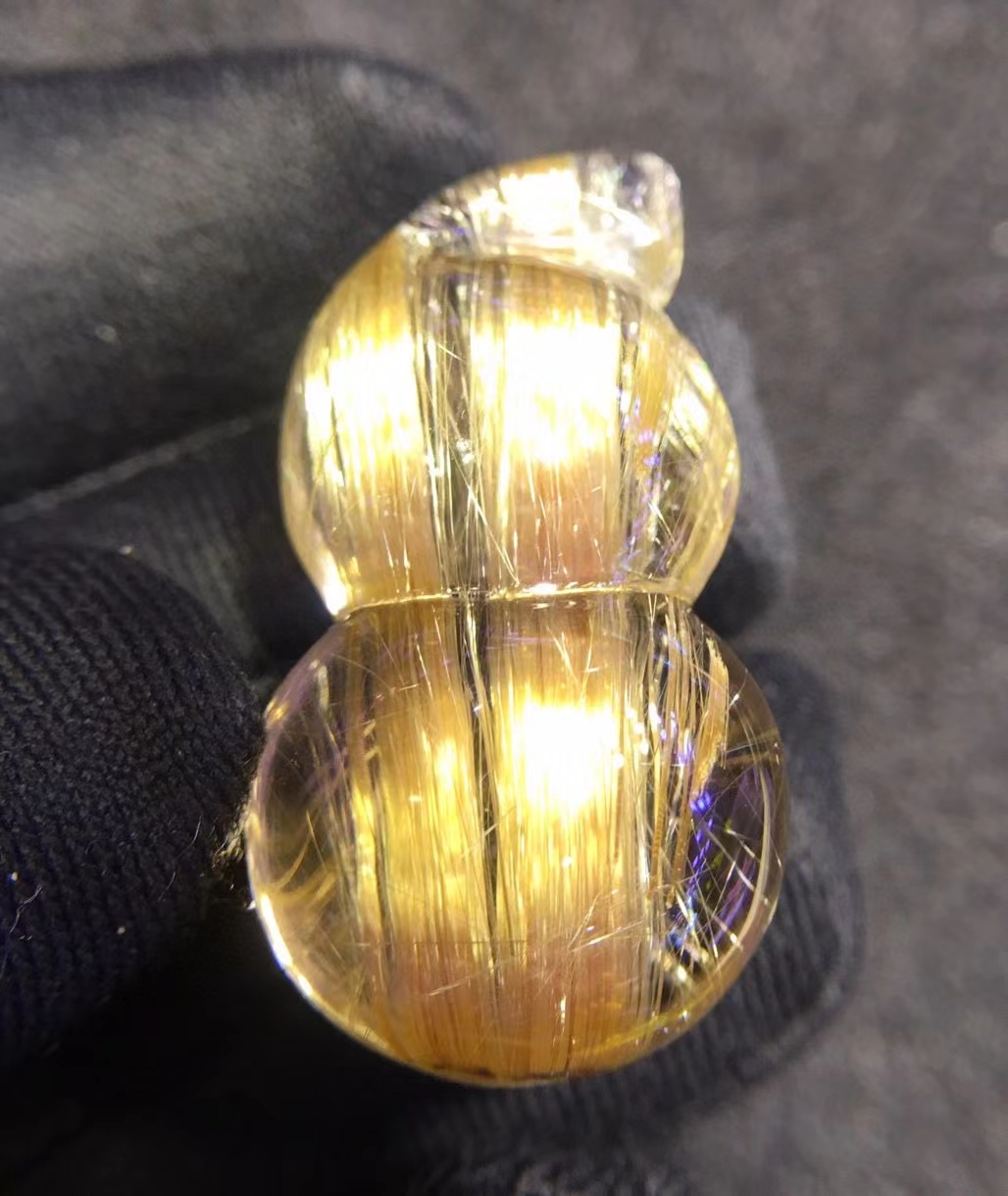 钛晶铜发晶金发晶葫芦吊坠老矿天然水晶饰品福禄挂件坠子持续上货