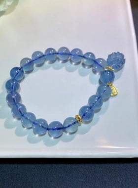 天然海蓝宝手串水晶手链男女DIY