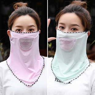 围脖女薄款夏季防晒遮脸护脖户外防尘女防紫外线冰丝面罩围脖口套
