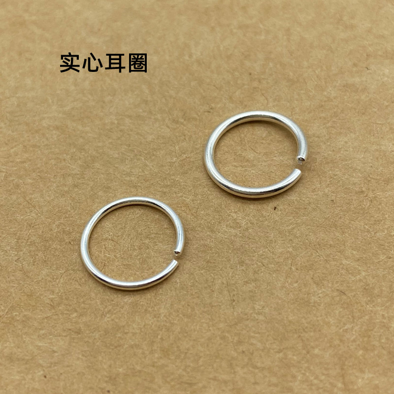 999纯银耳骨圈实心小耳圈耳环手工制作简约粗细圈气质女小巧款