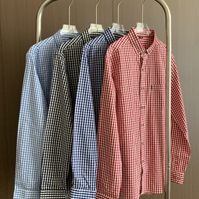 系复古纯棉格子休闲衬衫