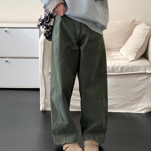 2026春季新款美式工装潮流休闲纯棉长裤男女款垂感直筒宽松阔腿裤