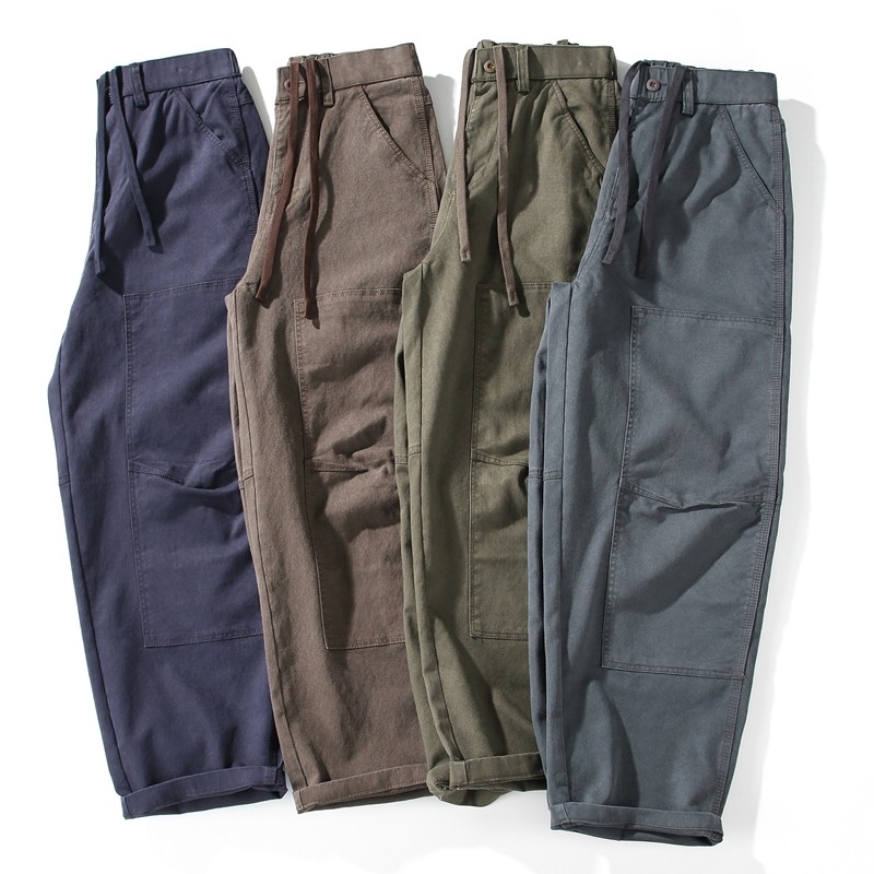 休闲裤男士2025秋季美式复古潮流工装裤天丝垂感宽松直筒阔腿裤子,男装,休闲裤,淘宝优惠券,粉丝福利购,淘宝优惠卷