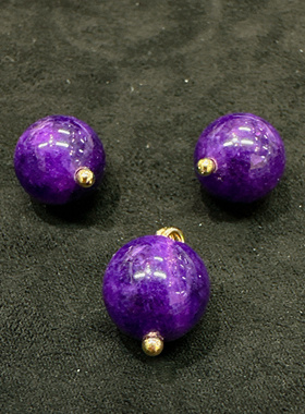 XITI10mm新中式国风紫色圆珠扣旗袍服装辅料香云纱真丝