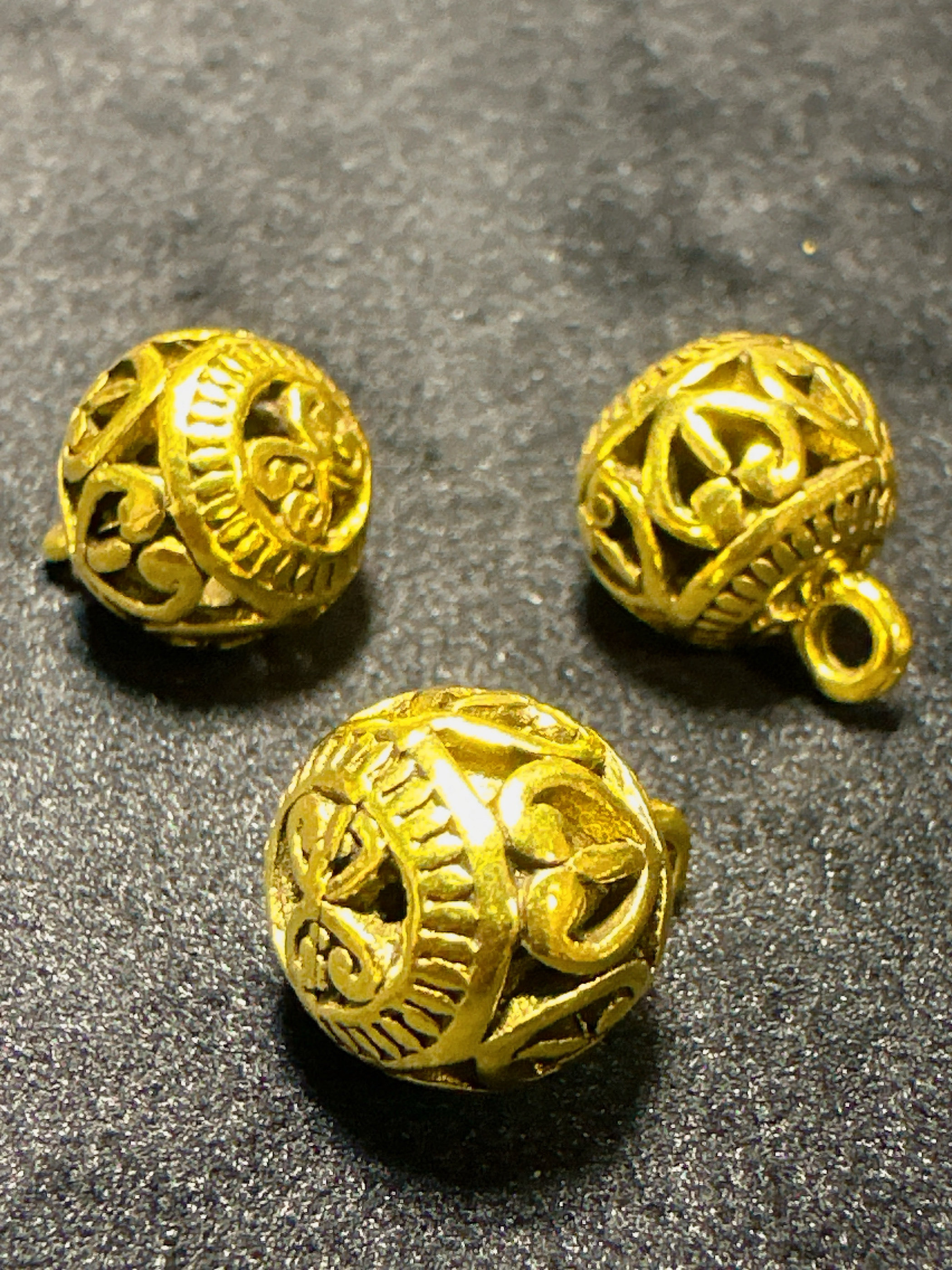 XITI新中式国风11mm金色镂空金属珠扣旗袍服装辅料香云纱纽扣