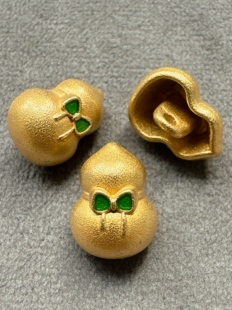 金绿葫芦中国风女装 盘扣手工复古纽扣配饰 现货24h发 金属