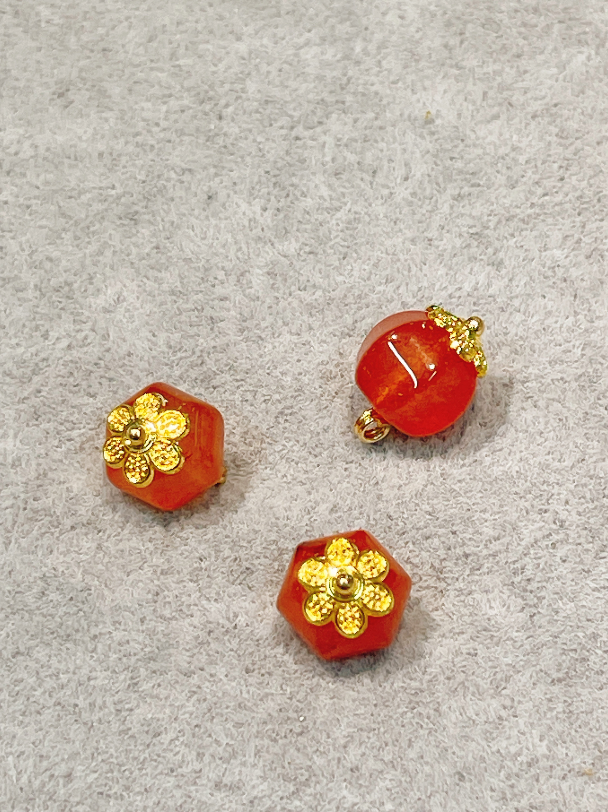 辅料扣子新中式国风旗袍纽扣唐装汉服衬衫香云纱扣子高端扣10mm橙