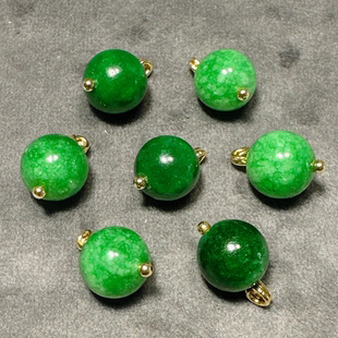 10mm国风纽扣天然石干青圆珠深浅绿不掉色旗袍服装辅料香云纱真丝