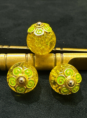 XITI新中式国风10mm黄白色琉璃花托旗袍服装辅料香云纱真丝