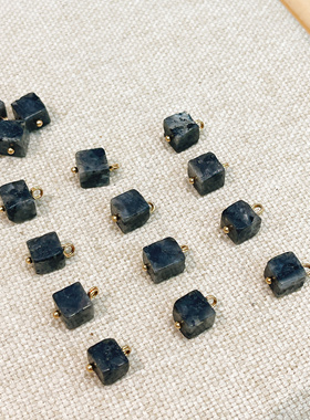 天然石纽8mm黑灰方块中国风旗袍新中式服装扣子高端新中式辅料