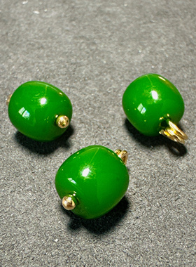 9mm六颗新中式国风菠萝绿色扁珠扣旗袍服装辅料香云纱真丝