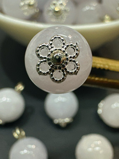 灰红色圆珠中国风女装 盘扣手工复古纽扣10mm 现货24h发 琉璃