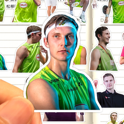 新款安赛龙贴纸高清防水丹麦羽毛球运动员Viktor Axelsen收藏贴画
