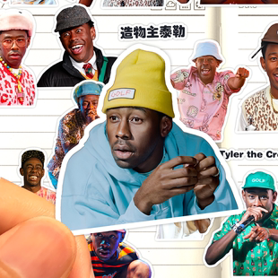 造物主泰勒贴纸高清防水说唱歌手Tyler the Creator装饰画贴手机