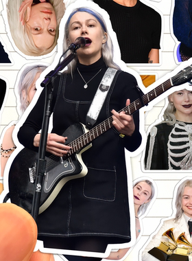 菲比布里杰斯贴纸高清防水美国女歌手Phoebe Bridgers收藏粘贴画