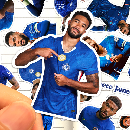 里斯詹姆斯贴纸高清防水切尔西足球运动员Reece James收藏粘贴画