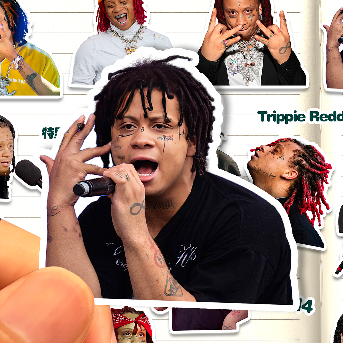 特里皮雷德贴纸高清防水rapper饶舌说唱歌手Trippie Redd小14贴画