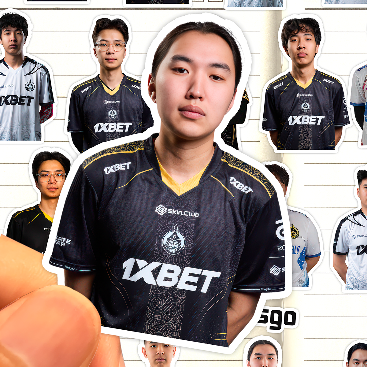 The MongolZ贴纸高清防水csgo电子竞技选手910组合收藏装饰粘贴画