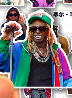 李尔韦恩贴纸高清防水说唱歌手Lil Wayne周边装饰手账贴画贴手机