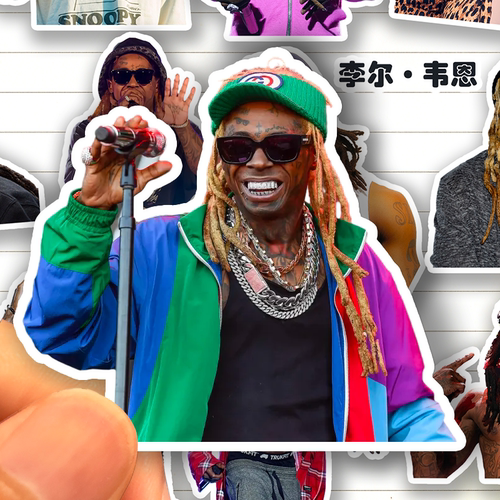 李尔韦恩贴纸高清防水说唱歌手Lil Wayne周边装饰手账贴画贴手机