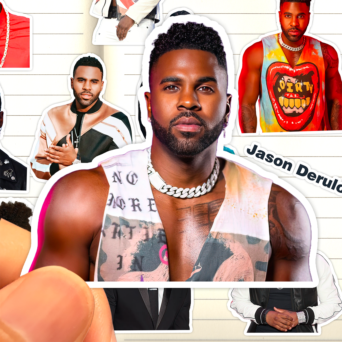 杰森德魯羅貼紙高清防水知名歌手Jason Derulo收藏裝飾畫粘貼手機(jī)