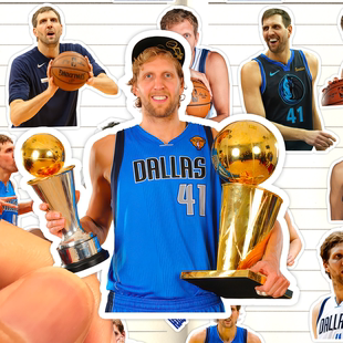 德克诺维茨基贴纸高清防水独行侠篮球运动员DirkNowitzki收藏贴画