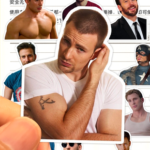 克里斯埃文斯贴纸高清防水美队影视演员ChrisEvans猕猴桃装饰贴画