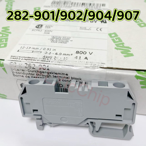 282-901/902/904/907/325/328/402 6平方 轨装接线端子 万可wago