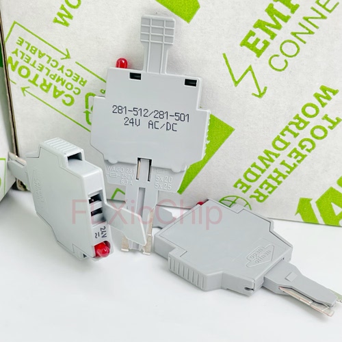 281-512/281-501/417/418 带LED 5×20保险丝端子 24V wago万可