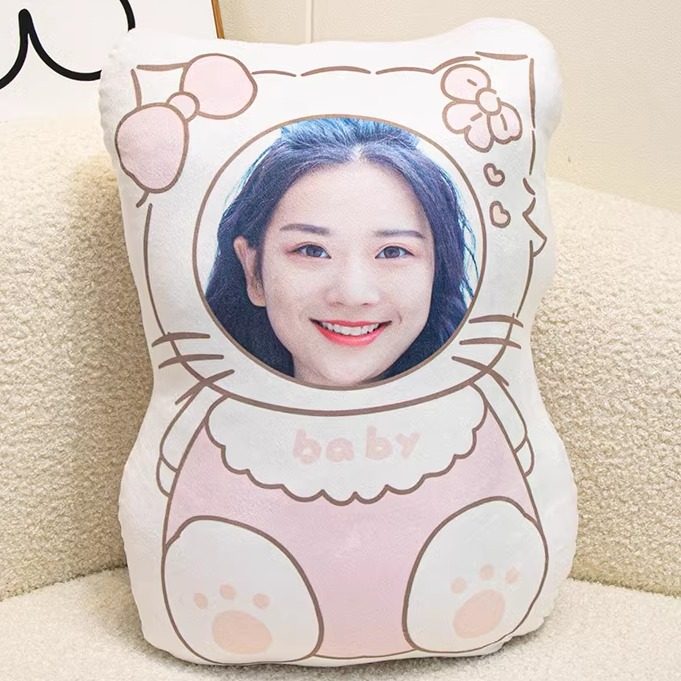 diy抱枕定制印真人照片人形公仔靠垫玩偶人脸娃娃创意礼品生日女
