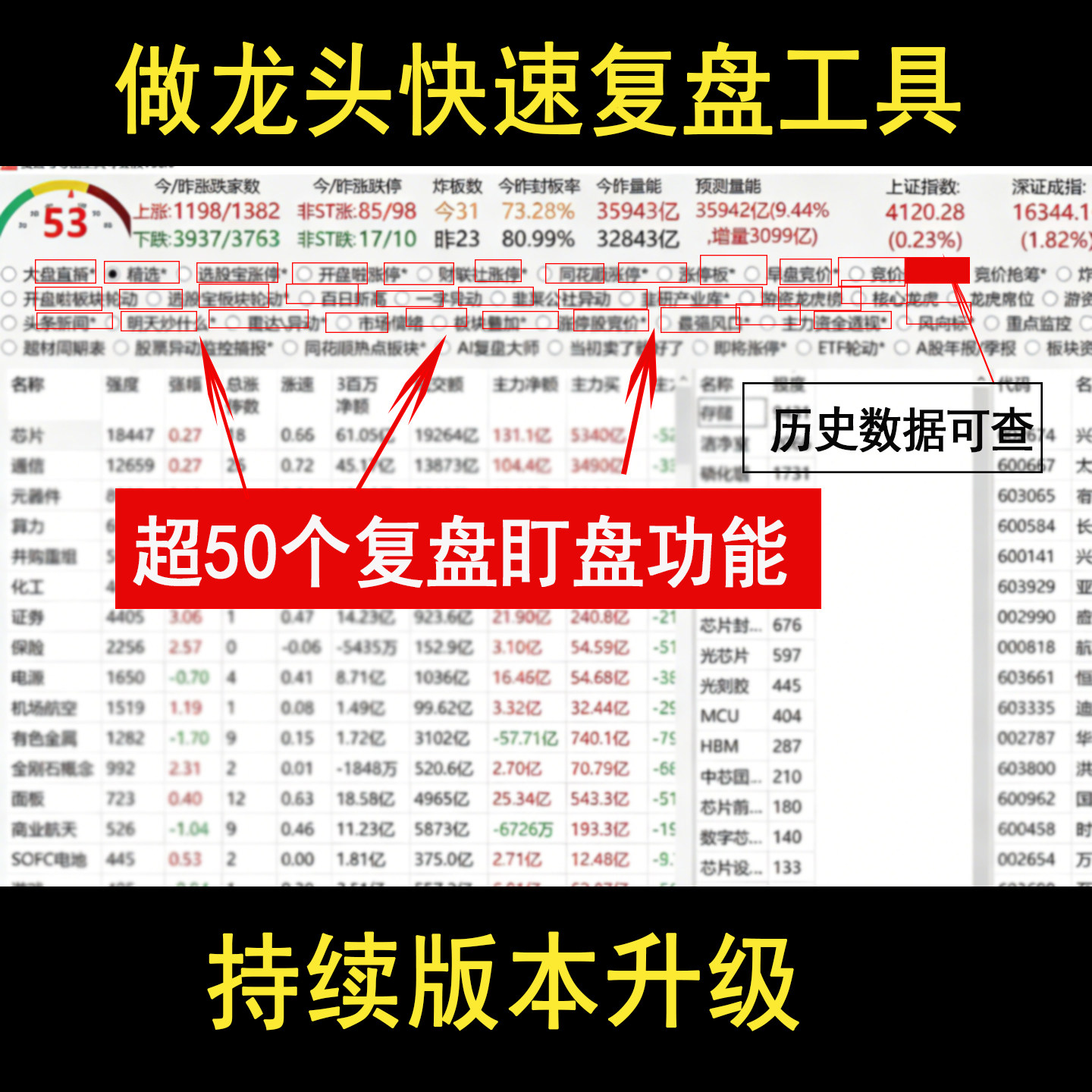 做龙头短线情绪复盘工具