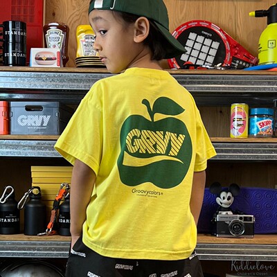 日本代购 童装 GROOVY COLORS 纯棉柔软后背苹果宽松休闲短袖T恤