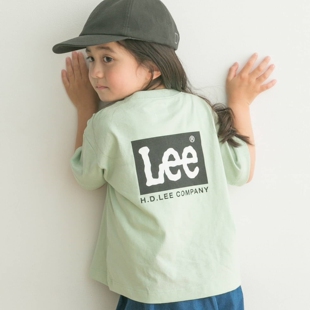 Kiddielove 日本代购 童装 LEE 纯棉后背方形logo宽松落肩短袖T恤