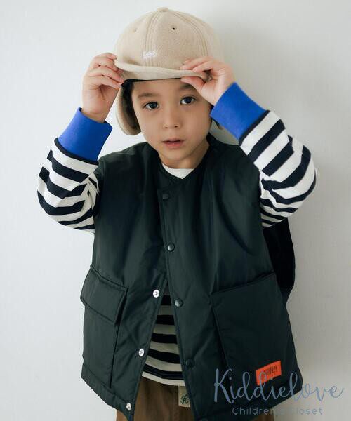 Kiddielove 日本代购 童装 U.O 中夹棉大口袋休闲百搭棉马甲背心