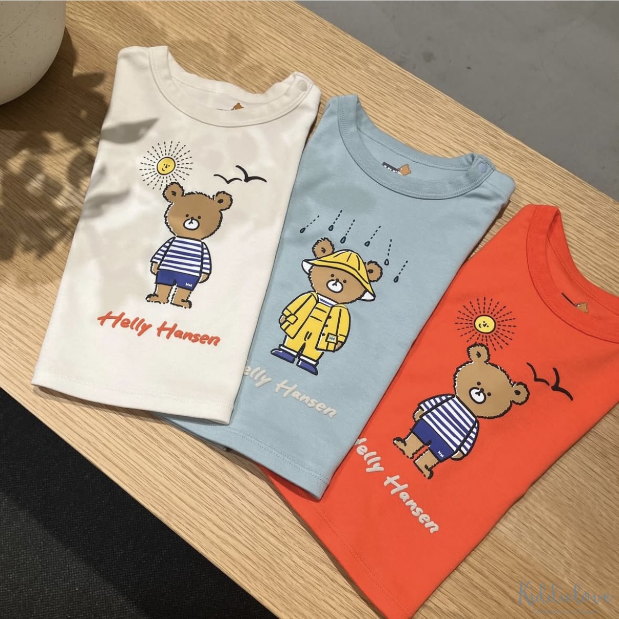 Kiddielove 日本代购 童装 HH 棉质透气易干燥熊插画百搭短袖T恤图片