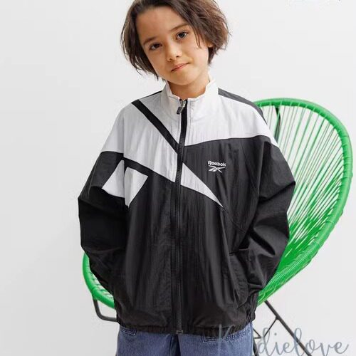 Kiddielove 日本代购 童装 REEBOK 轻量防水立领拼色休闲运动风衣